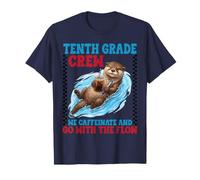Tenth Grade Crew We Caffeinate and Go with The Flow Otter T-Shirt