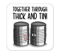 Tenth, Tin Anniversary Coaster, Funny Present, Tin Pun Gift, Gift for Husband, Gift for Wife, Ten Year Present