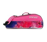 TentHome 3 Racket Tennis Bag Attached Adjustable Detachable Shoulder Strap, Unisex Super Roomy Lightweight Waterproof Racquet Bag for Tennis, Badminton (Magic Pink)