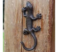 TentHome Animal Mouse/Gecko Vintage Cast Iron Hook Hanger Wall Mount Single for Hanging Coat Key (Gecko Hook_Small)