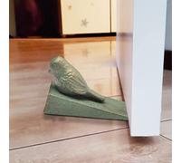 TentHome Cast Iron Green Bird Door Stopper Decorative,Antique Style Cute Door Stops for Home, Office and Garden Farmhouse (Sleeping Bird)