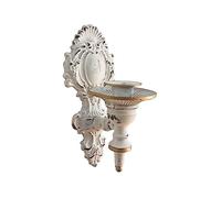 TentHome Iron Wall Candle Sconce Holder French Court Taper Wall Mounted Rustic Candle Holder Shabby Chic Wall Decoration for Living Room Dining Room Antique White (Antique White B)
