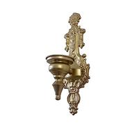 TentHome Iron Wall Candle Sconce Holder French Court Taper Wall Mounted Rustic Candle Holder Shabby Chic Wall Decoration for Living Room Dining Room Antique White (Gold #C)