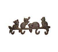 TentHome Rustic Cast Iron Hooks Cat Dog Wall Door Mounted Coat Hook Hanger Decor Antique Finish (Cat 2)