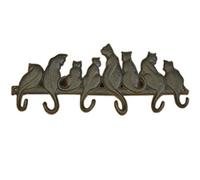 TentHome Rustic Cast Iron Hooks Cat Dog Wall Door Mounted Coat Hook Hanger Decor Antique Finish (Cat 1)