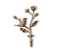 TentHome Vintage Bird on Branch with Flowers Decorative Wall Hooks, Alloy Wall Mounted Hanging Coat Hooks, Hats, Keys and Purse & Clothes of Hallway, Bathroom (Bird A)