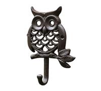 TentHome Vintage Cast Iron Coat Hook Antique Rustic Wall Mounted Hooks Hat Bag Key Hanger Racks Decoration for Living Room,Foyers, Front Door, Garage, Garden (Owl_Fat 1pcs)