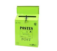 TentHome Wall Mount Letterbox Post Box Mailbox Suggestion Box Vintage Iron Distressed Metal Country House Outdoor Home Decoration (Green with big character)