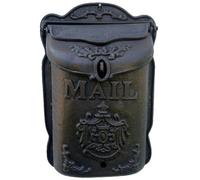 TentHome Wall-mounted Letterbox Mailbox Country House Wrought Iron Post Newspaper Letter Box Wall Decoration Angel Figure (Rust iron color-Angel)