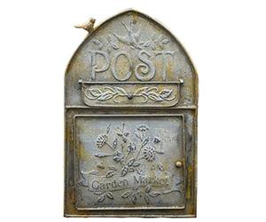 TentHome Wall-mounted Letterbox Mailbox Country House Wrought Iron Post Newspaper Letter Box Wall Decoration Bird Figure (little bird stand on the mailbox top)