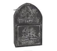 Tenthome Wall Mounted Letterbox Mailbox European-Style Vintage Iron Home Suggestion Storage Post Newspaper Letter Box Outdoor Garden Wall Decoration Ornament (Rusty black)