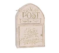Tenthome Wall Mounted Letterbox Mailbox European-Style Vintage Iron Home Suggestion Storage Post Newspaper Letter Box Outdoor Garden Wall Decoration Ornament (Rusty pink)