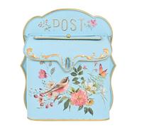 TentHome Wall-Mounted Letterbox Postbox European-Style Vintage Iron Mailbox Post Box Creative Home Suggestion Storage Box for Outdoor Garden Hanging Decoration (Macaron blue)