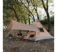 TentHome Waterproof Teepee Tent with Shelter for Adult Outdoor Camping for 2-3 Person (Coffee)