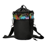 TENTHPEO Peg Bag for Washing Line with Hanger, Black Clothes Peg Bag with Drawstring Closure & Shoulder Strap, 200 Clothes Pegs Storage, Indoor Outdoor Weatherproof Laundry Pegs Organizer