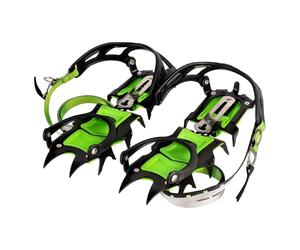 Tentock Crampons 24mm Short Teeth for Hard Ice & Ice Surfaces Manganese Steel with Rust Treatment TPU Binding System Adjustable Fits UK 3.5 - 10.5 Hiking Mountaineering Boots