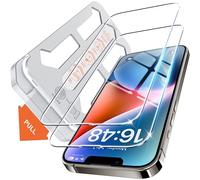 Tentoki 2 Pack for iPhone 17e / iPhone 16e / iPhone 13 / 13 Pro / iPhone 14 Screen Protector (6.1-Inch), 1:1 Full Coverage Tempered Glass Film, 9H+ Protection [Auto Dust Elimination] [No Bubbles]