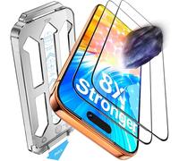 Tentoki for iPhone 17 Pro Max Screen Protector, 1:1 Full Coverage | 2 Pack for 8X Stronger Tempered Glass, 9H Hardness Military-Grade Protection, No Bubbles No Dust, Transparent, 6.9-Inch