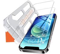 Tentoki Screen Protector for iPhone 12/12 Pro (6.1 inch), Full Coverage Tempered Glass Film 9H+ Military-Grade Protection [Auto Dust Elimination] [No Bubbles No Dust] [Ultra-Transparent] 2 Pack