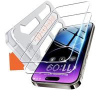 Tentoki Screen Protector for iPhone 14 Pro (6.1 inch), 1:1 Full Coverage Tempered Glass Film 9H+ Military-Grade Protection [Auto Dust Elimination] [No Bubbles No Dust] [Ultra-Transparent] 2Pack