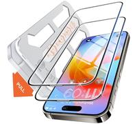 Tentoki Screen Protector for iPhone iPhone 15 Plus / 16 Plus /14 Pro Max, 1:1 Full Coverage Tempered Glass Film 9H+ Military-Grade Protection [Auto Dust Elimination] [No Bubbles] 2Pack