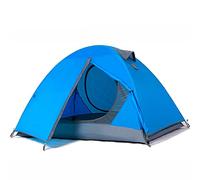 Tents 2 Person Family Camping Tent with Zipped Double Door and Carrying Bag Double Layer Dome Tent for Outdoor Hiking Camping Beach Garden(Blue)