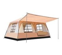 Tents Double Layer Tent for Camping with Porch, 12 Person Family Cabin Tents, 2 Rooms, Straight Wall, 3 Doors and 3 Window with Mesh, Big Dome Tent for Outdoor, Picnic, Friends Gathering