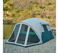 Tents for Camping 10 Person Camping Tent with Screen Porch, Weatherproof Large Cabin Tent with Rainfly and Carry Bag, Family Tent for Outdoor Camping and Backyard, Green