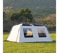 Tents Layer Double Camping Tent 12 Person, Family Cabin Tents, 2 Rooms, Straight Wall, 3 Doors and 3 Window with Mesh, Big Tent for Outdoor, Picnic, Friends Gathering(No Exterior Tent,Set 2)