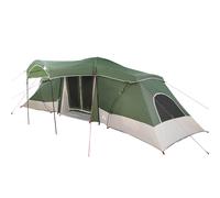 vidaxl large green polyester camping tent - 6 person | easy setup | weather resistant | 335x721x212cm