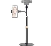 Tentucro Webcam Stand Phone Holder [Extension-Type] Desktop Stand Flexible Gooseneck Video Stand Camera Mount for Cellphones, Logitech Webcam C922 C930e C920S C920 C615, Etc. (1/4" Threads)