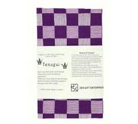 Tenugui Traditional Towel Made in Japan Fray Prevention 100% Cotton Eco Friendly Kitchen Cloth Gift Wrapping Ichimatsu Checkered Pattern Purple 12.99"x34.64"