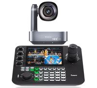 Tenveo PTZ Camera and Controller Bundle/Kits - 4K 12X AI Auto Tracking HDMI/USB3.0/LAN(PoE) NDI PTZ Camera and 7'' Quad-Screen NDI Joystick Controller for Church Service Events Live Streaming