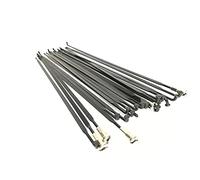 TENVORA Bike Spokes,Spokes 12 Pcs/Lot J-bend Spokes T302 Stainless Steel Black Rays 220mm-301mm Bicycle Bike Spokes(228mm)