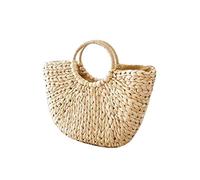 TENVORA Straw Bag Straw Bags For Women Summer Rattan Bag Handmade Woven Beach Bohemia Bali Handbag Bolsos(Small khaki)