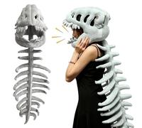 TENVORA Wearable Dinosaur Skeleton Plush-Dinosaur Costume With Dinosaur Sound Effects(3D), Realistic Costume Wearable Soft Fossil Outfit (75cm)