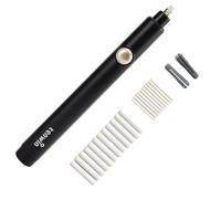 tenwin Electric Eraser Kit - Battery Operated with 22pcs Additional Replaceable Rubbers for Artists, Portable Pencil Eraser for Drawing, Sketching, Drafting, Graphite Pencils (Black)