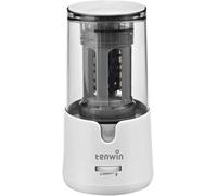 tenwin Electric Pencil Sharpener, AC Adapter Powered Sharpener with Container for 6-12mm Coloured Pencils, Auto Stop for Artists, Kids, Office, Classroom, School Use, Portable, Heavy Duty (White)