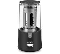 tenwin Electric Pencil Sharpener, AC Adapter Powered Sharpener with Container for 6-12mm Coloured Pencils, Auto Stop for Artists, Kids, Office, Classroom, School Use, Portable, Heavy Duty (Black)