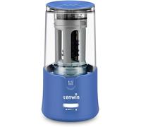 tenwin Electric Pencil Sharpener, AC Adapter Powered Sharpener with Container for 6-12mm Coloured Pencils, Auto Stop for Artists, Kids, Office, Classroom, School Use, Portable, Heavy Duty (Blue)