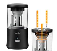 tenwin Electric Pencil Sharpener, Fully Automatic Pencil Sharpener for 6-8mm Colored Pencils, Hands-Free Rechargeable Sharpener, Fast Sharpening, No Uneven Tips, Also for Short Pencils (Black)