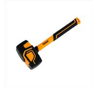 TENX 32 oz Rubber Hammer, PVC/PU Soft Head Mallet with Flat Smooth Face, Low-Noise Non-Marring Striking Tool for Flooring, Tile & Masonry