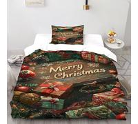 TENXTIM Gifts Christmas Bedding Set Theme Bedspread Christmas Themes Duvet Cover Set Chic Breathable Quilt Cover for Boys&Girls with Pillowcase Single（135x200cm）