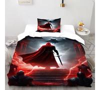 TENXTIM Hawk And Man Bedding Set 3D Design Gothic Themes Duvet Cover Set 2 Pieces Microfiber Quilt Cover Suitable for Family,couple,children with Pillowcase Single(135x200cm)