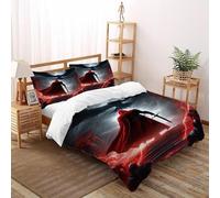 TENXTIM Hawk And Man Bedding Set 3D Design Gothic Themes Duvet Cover Set Microfiber Quilt Cover Universal for All Seasons with Pillowcase Super King(260x220cm)