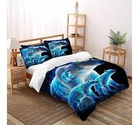 TENXTIM Polar Bear Family Bedding Set Digital Printe Animal Themes Wildlife Duvet Cover Set Microfiber Quilt Cover Suitable for Family,couple,children Pillowcase Super King(260x220cm)