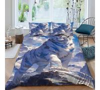 TENXTIM White Tiger Snowy Bedding Set 3 Pieces 3D Digital Printing Animal Themes Wildlife Duvet Cover Set Chic Breathable Quilt Cover Girl Woman with Pillowcase King（220x240cm）