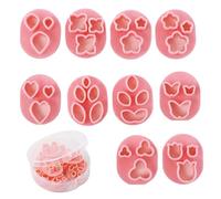 TENYELE 10pcs Flower Pattern Clay Cutter Pottery Earrings Mold Handmade Clay Tool For Jewelry Making Earrings Frame Practical Jewelry Making Supplies