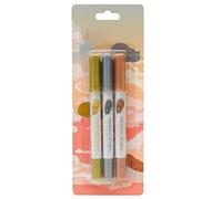 TENYELE 3Pcs Double Ended Metallic Paint Pen Fine/Broad Tip Metallic Marker For Stone Ceramic Wood Metal Paper Glass Fabric Student Supplies