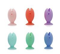 TENYELE 6pcs Silicone Fish Toothbrush Holder Vertical Storage Rack Shelf For Home Dormitory Bedroom Bathroom Showerig Silicone Toothbrush Holder